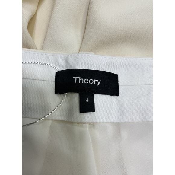 Theory Relaxed Cream Triacetate Straight Pant Size 4 - Picture 4 of 6